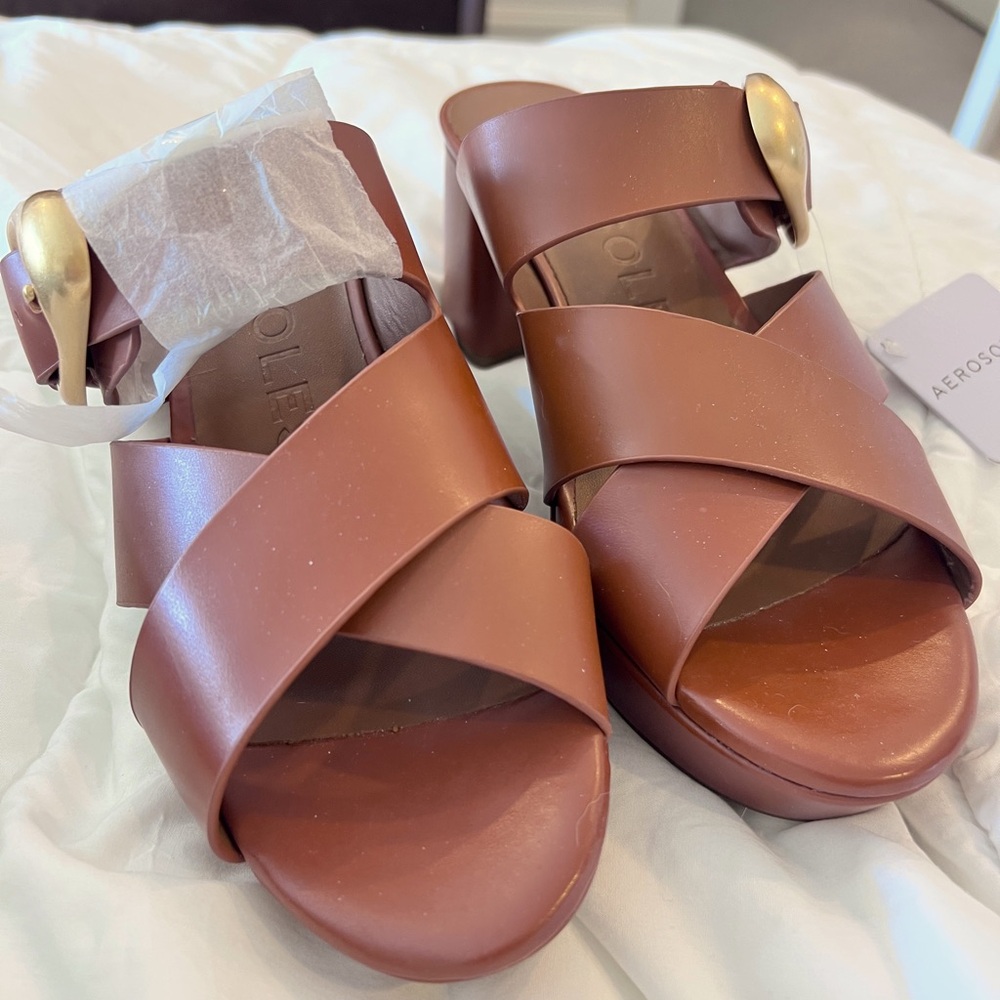 NWT Aerosoles Collin Women's Slide Sandal Gingerbread
